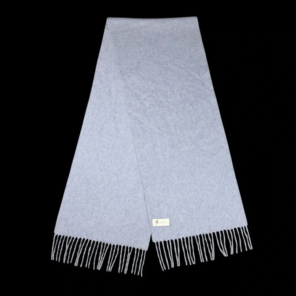 Portolano 100% Cashmere Women's Luxury Scarf Soft Baby Blue Color 11.5x66